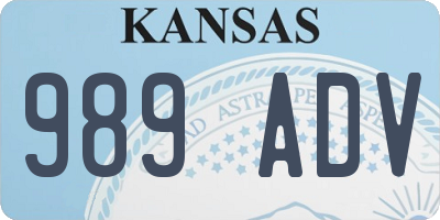 KS license plate 989ADV