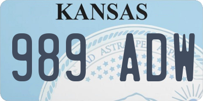 KS license plate 989ADW