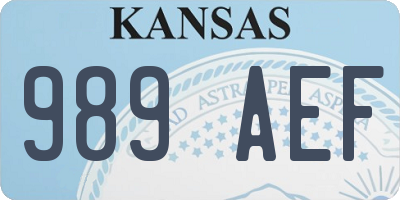 KS license plate 989AEF