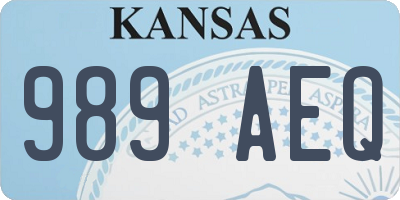 KS license plate 989AEQ