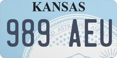 KS license plate 989AEU