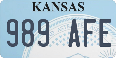 KS license plate 989AFE