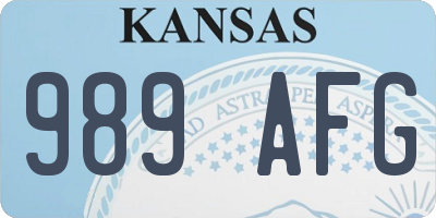 KS license plate 989AFG