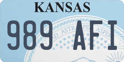 KS license plate 989AFI