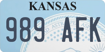 KS license plate 989AFK
