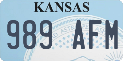 KS license plate 989AFM