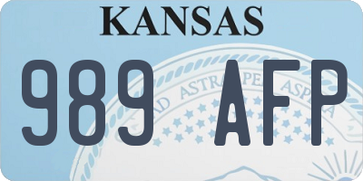 KS license plate 989AFP