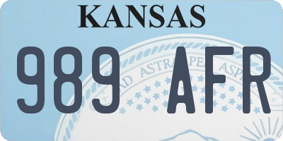 KS license plate 989AFR