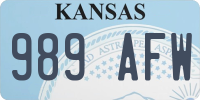 KS license plate 989AFW