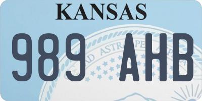 KS license plate 989AHB