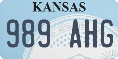 KS license plate 989AHG