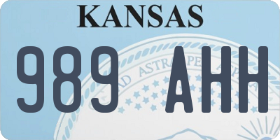 KS license plate 989AHH
