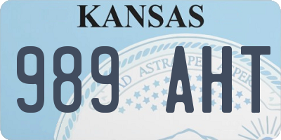 KS license plate 989AHT