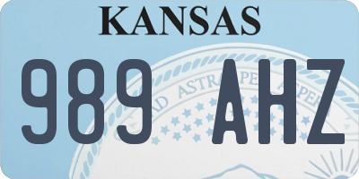 KS license plate 989AHZ