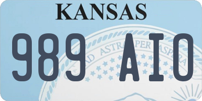 KS license plate 989AIO