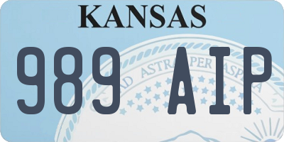 KS license plate 989AIP