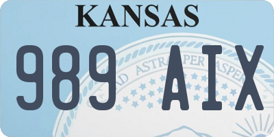 KS license plate 989AIX