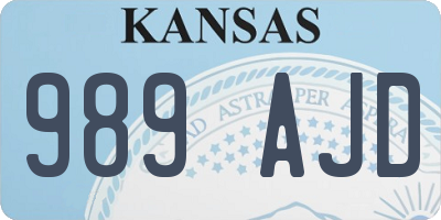 KS license plate 989AJD