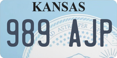 KS license plate 989AJP