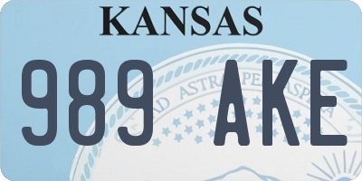 KS license plate 989AKE