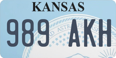 KS license plate 989AKH