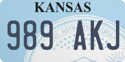 KS license plate 989AKJ