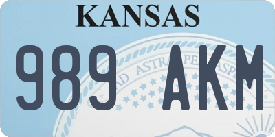 KS license plate 989AKM