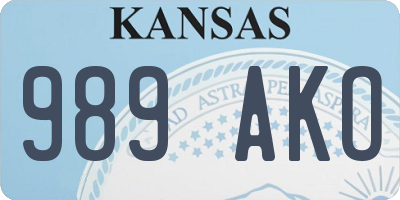 KS license plate 989AKO