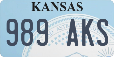 KS license plate 989AKS