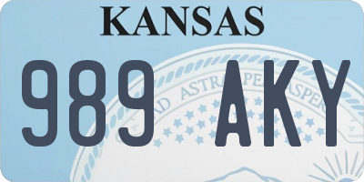 KS license plate 989AKY
