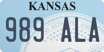 KS license plate 989ALA