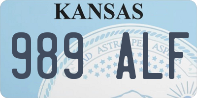 KS license plate 989ALF