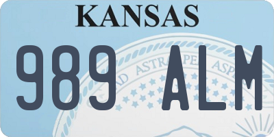KS license plate 989ALM