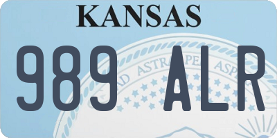KS license plate 989ALR