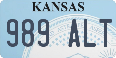 KS license plate 989ALT