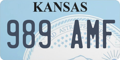 KS license plate 989AMF