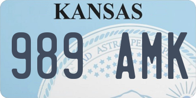 KS license plate 989AMK
