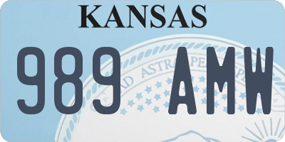 KS license plate 989AMW