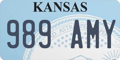 KS license plate 989AMY