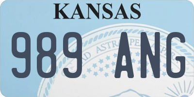 KS license plate 989ANG