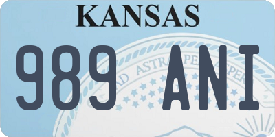 KS license plate 989ANI
