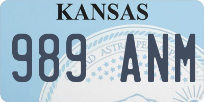 KS license plate 989ANM