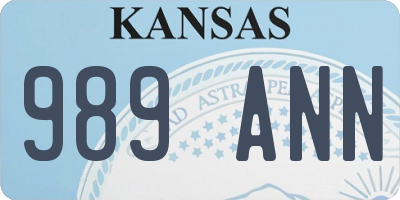KS license plate 989ANN