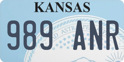 KS license plate 989ANR