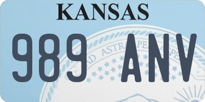 KS license plate 989ANV
