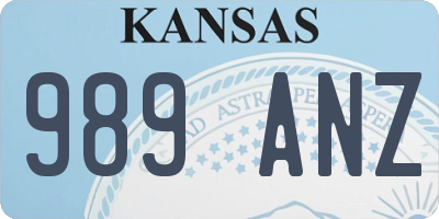 KS license plate 989ANZ