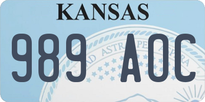 KS license plate 989AOC