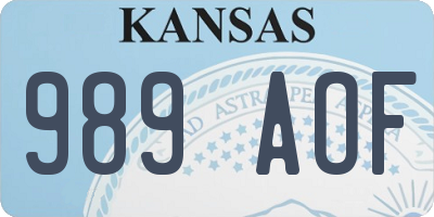 KS license plate 989AOF