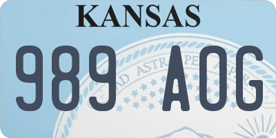 KS license plate 989AOG