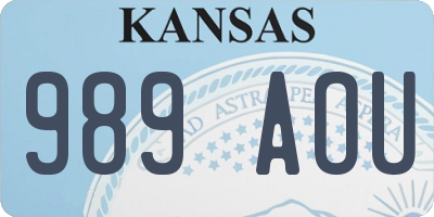 KS license plate 989AOU